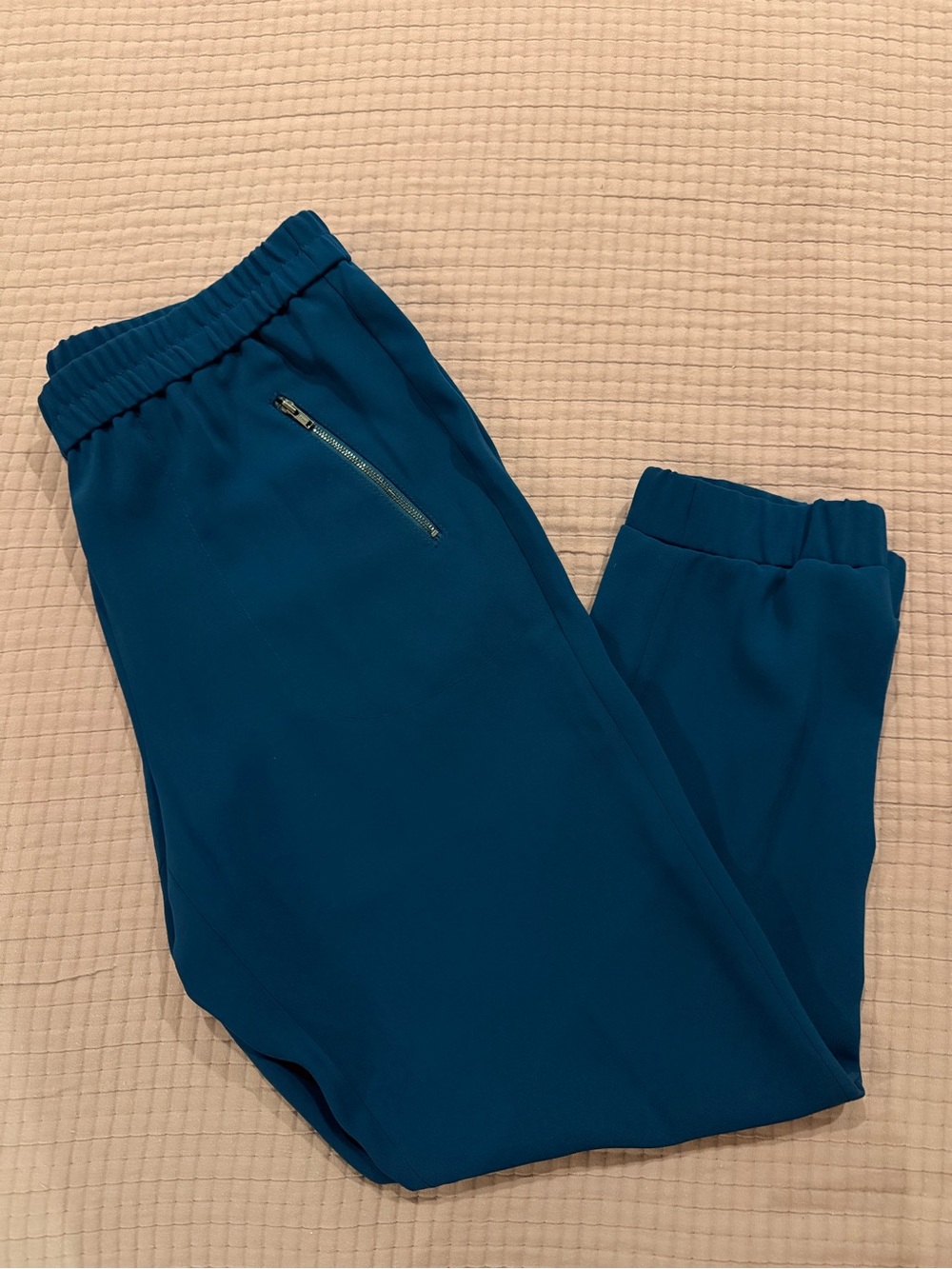 J. Crew Teal Blue Ankle Jogger Pants with Zip Pocket
